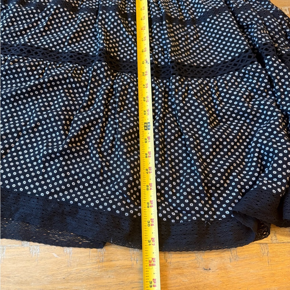 Free People Black & White Floral Dot Lace-Trim Midi Dress - Picture 8 of 11